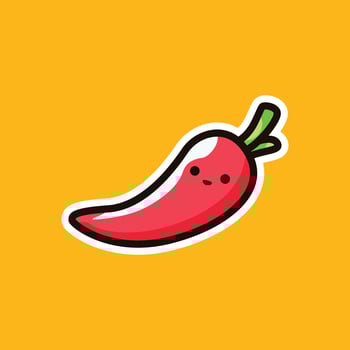 Vibrant Chili Pepper Illustration for Spicy Themes Cute Cartoon Isolated Illustration vector