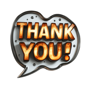 Illuminated Thank You Sign in Speech Bubble png