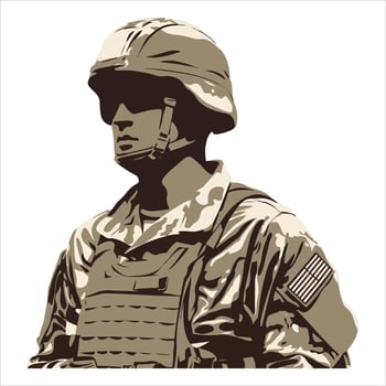 USA Soldier Silhouette vector