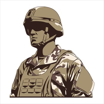 Patriotic American Soldier - Detailed Military Design vector