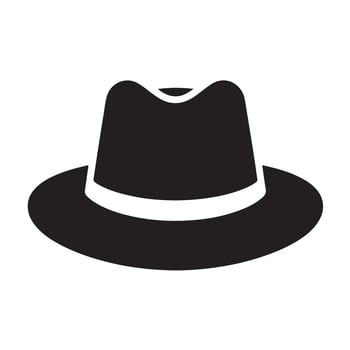 a black hat silhouette vector