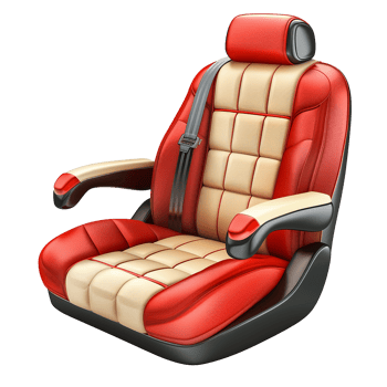 Luxurious Red and Beige Leather Car Seat png