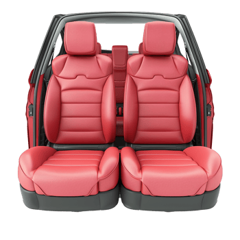 Luxurious Red Leather Car Seats Interior Design png