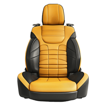 Luxurious Yellow and Black Leather Car Seat png