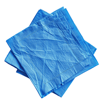 Stack of Blue Linen Napkins Textured Fabric Detail png
