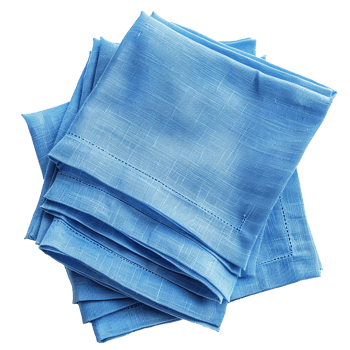 Stack of Light Blue Linen Napkins Soft Texture Home Decor, png