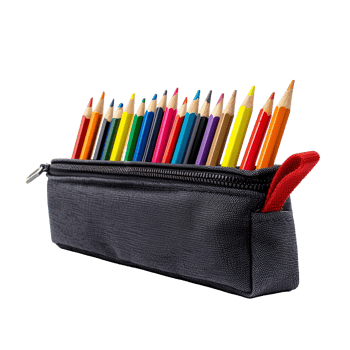Colorful Pencils in a Gray Pencil Case png