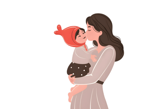 Mom and child cute moment png