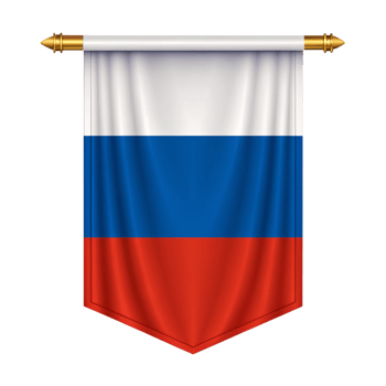 Russian Flag 3d Banner Clipart isolated on transparent background png