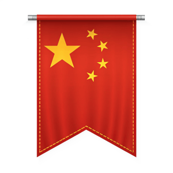 Chinese Flag Banner isolated on transparent background png