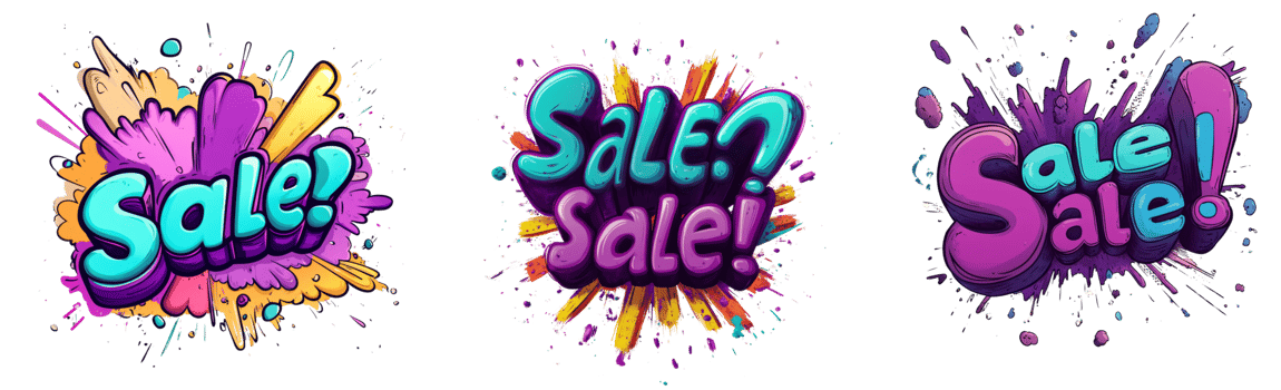 Colorful Graffiti Style Sale Word Art Designs png