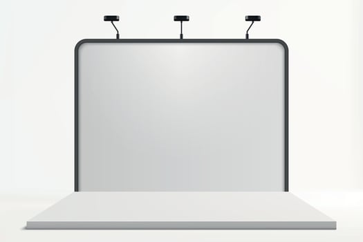 Minimalist Exhibition Backdrop Template With Spotlights vector