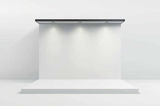 Minimalist Exhibition Backdrop With Spotlights vector