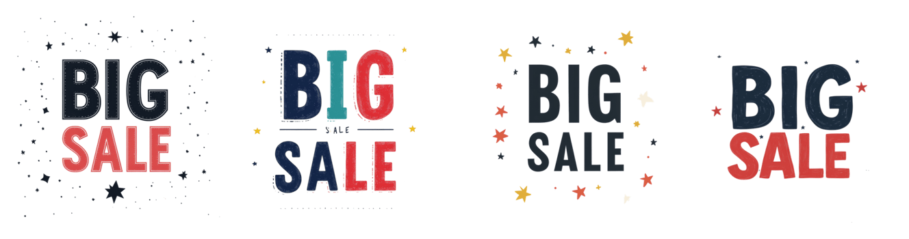 Big Sale Announcement with Colorful Variations png