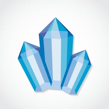 crystal mineral blue color 3d shape elegant logo design vector