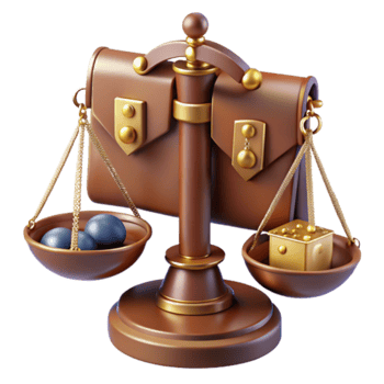 3D Illustration of a Vintage Scale Balancing Spheres and a Gold Cube png
