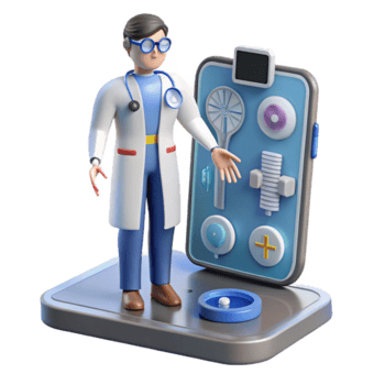3D Illustration Medical App Doctor Mobile Healthcare Technology png