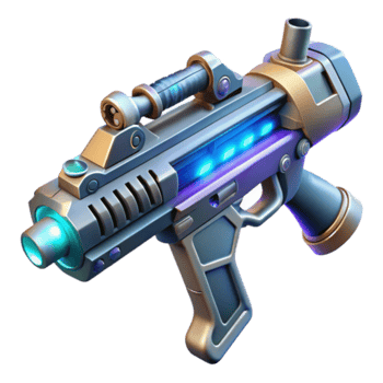 Futuristic Sci-Fi Blaster Gun 3D Render png