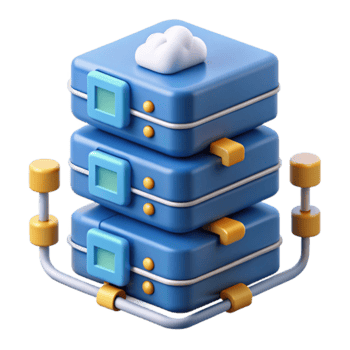 3D Illustration Stacked Servers Cloud Computing Network Data Center png