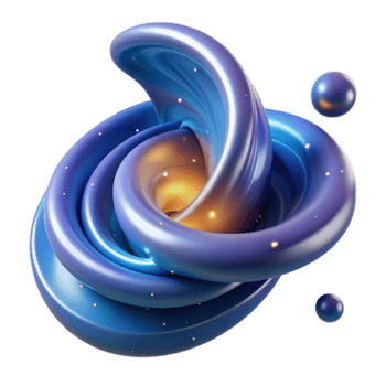 Abstract 3D Render of a Blue Swirling Nebula png