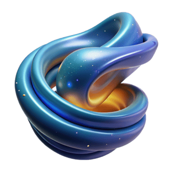 Abstract 3D Render Blue Gold Intertwined Rings Background png