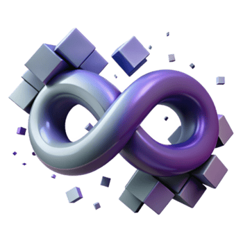 3D Abstract Infinity Symbol with Cubes Background Image png
