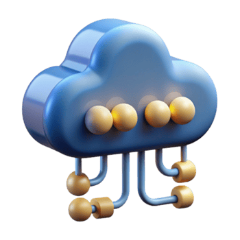 3D Cloud Computing Illustration Network Data Server png
