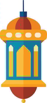 Ornate Blue Arabic Ramadan Lantern Icon vector