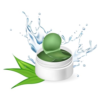 Moisturizing gel patches under the eyes vector