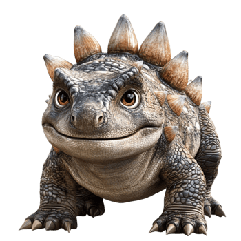 Cartoon Dinosaur with Spikes on Head png