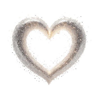 Glowing heart with animated sparkles and a dreamy feel png