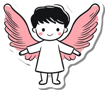 A Cute Cartoon Angel Boy With Pink Wings png