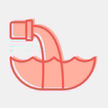 Icon water pollution. Global warming elements. Icon in two tone style. vector