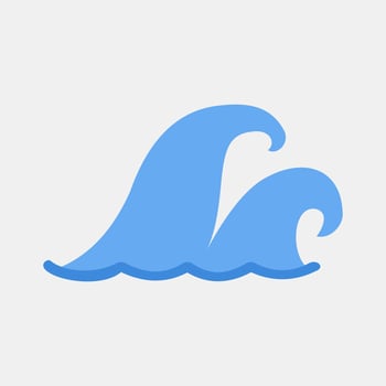 Icon tsunami. Global warming elements. Icon in flat style. vector