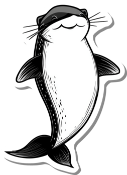 A Happy Otter Cartoon Illustration Design png
