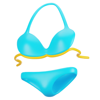 3d rendering summer season icon concept. 3d render bikini icon png