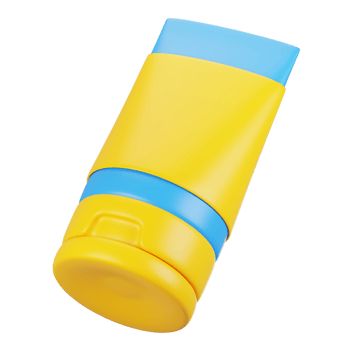 3d rendering summer season icon concept. 3d render sunscreen lotion icon png