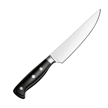 Sharp kitchen knife with a sleek blade and ergonomic handle casting a shadow on a transparent background, kitchen knife, file of isolated object with shadow on transparent background png