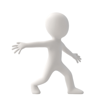 A minimalistic figure pushing forward against a transparent background, showcasing motion and determination, pushing man minimalistic simple 3d isolated on transparent background png