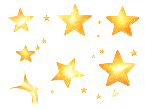 Glowing Golden Stars Festive Sparkle Design Elements png