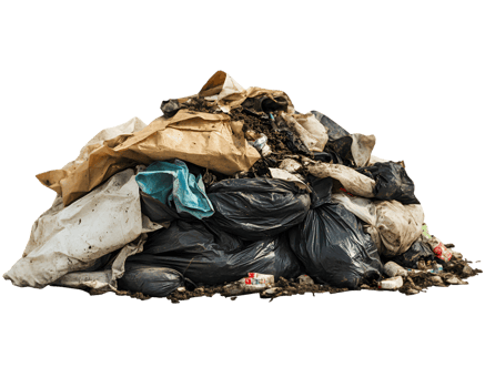 Pile Of Discarded Waste And Garbage Bags png