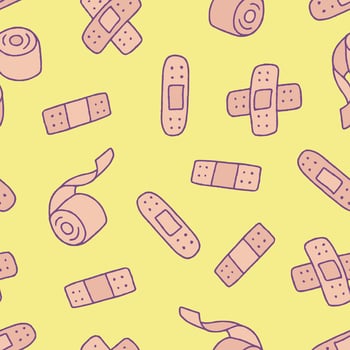 Bunch of Bandage Seamless Pattern illustration Design vector