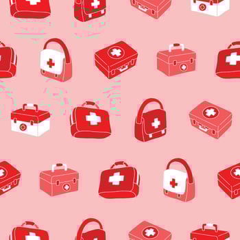 Collection of Medic Bag Seamless Pattern illustration Design vector