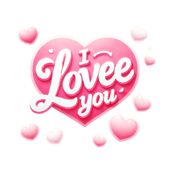 i love you text in pink hearts on transparent background png