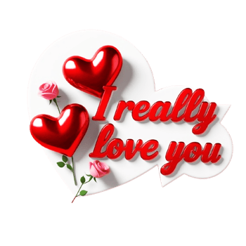 Valentine s day design 3d text i really love you png