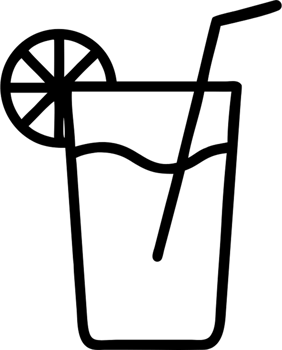 Lemonade in outline icon style, food and drinks theme. png