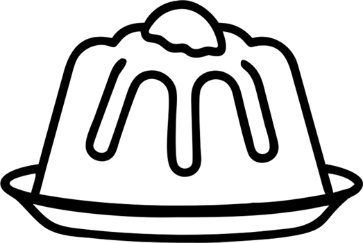 Jelly dessert in outline icon style, food and drinks theme. png