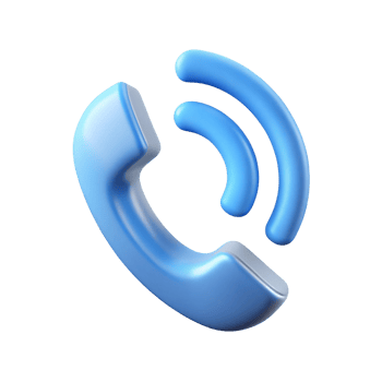 3D Rendered Blue Phone Icon with Transparent Background png
