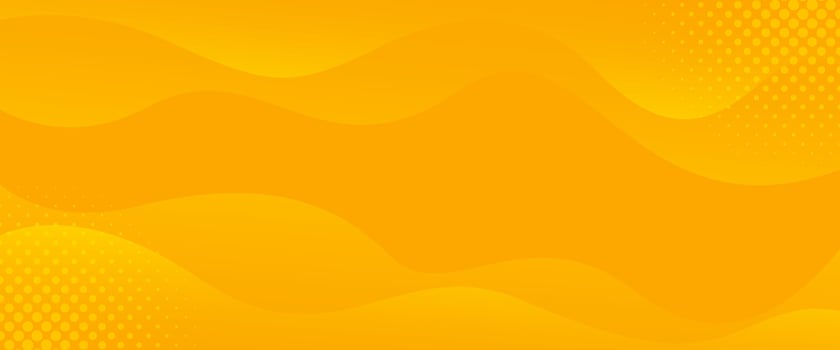 Bright orange-yellow fluid wave background. Abstract gradient banner vector