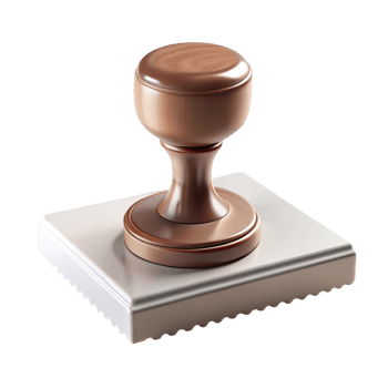 High-Resolution 3D Render of a Wooden Stamp png